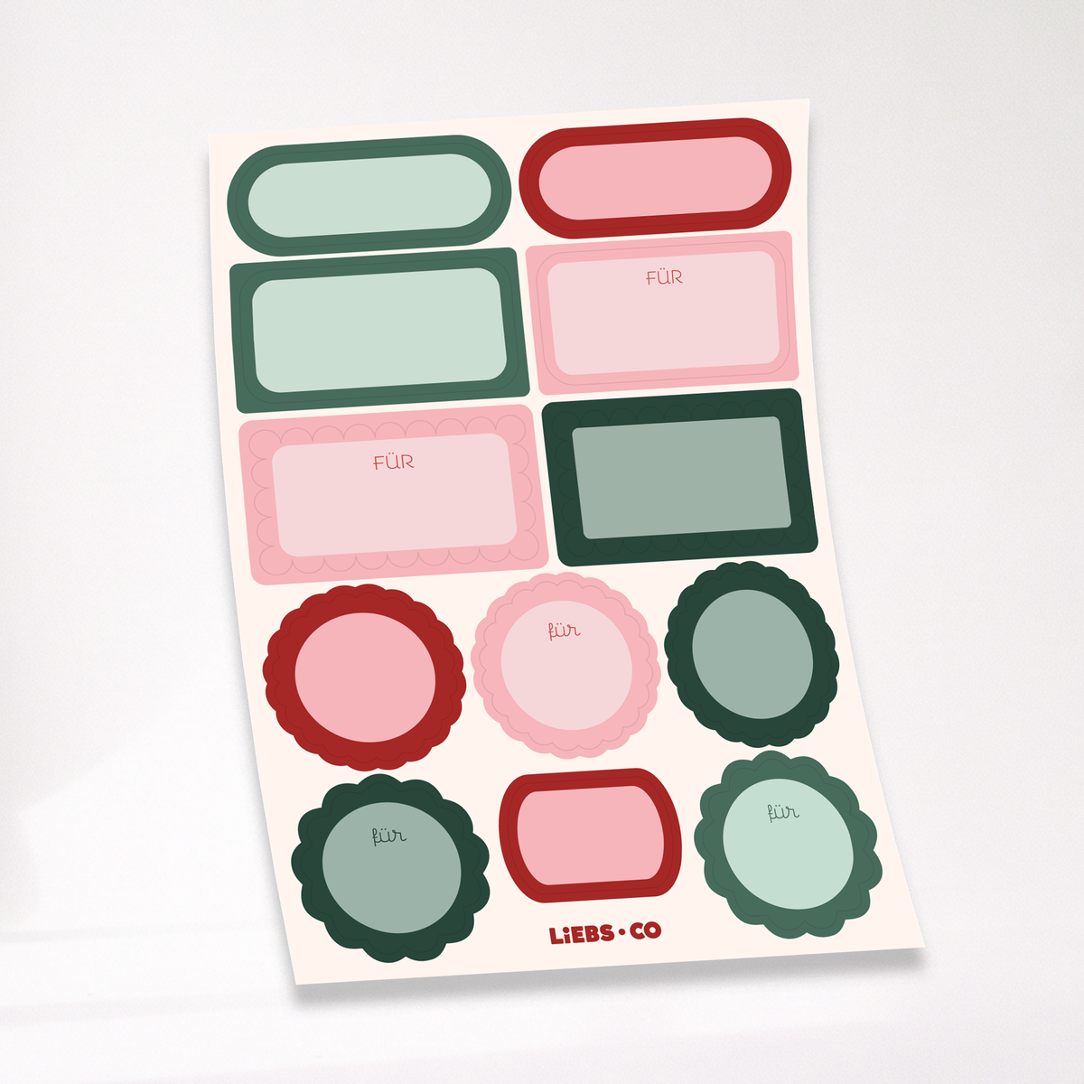 Geschenkaufkleber Stickerset LIEBS.CO