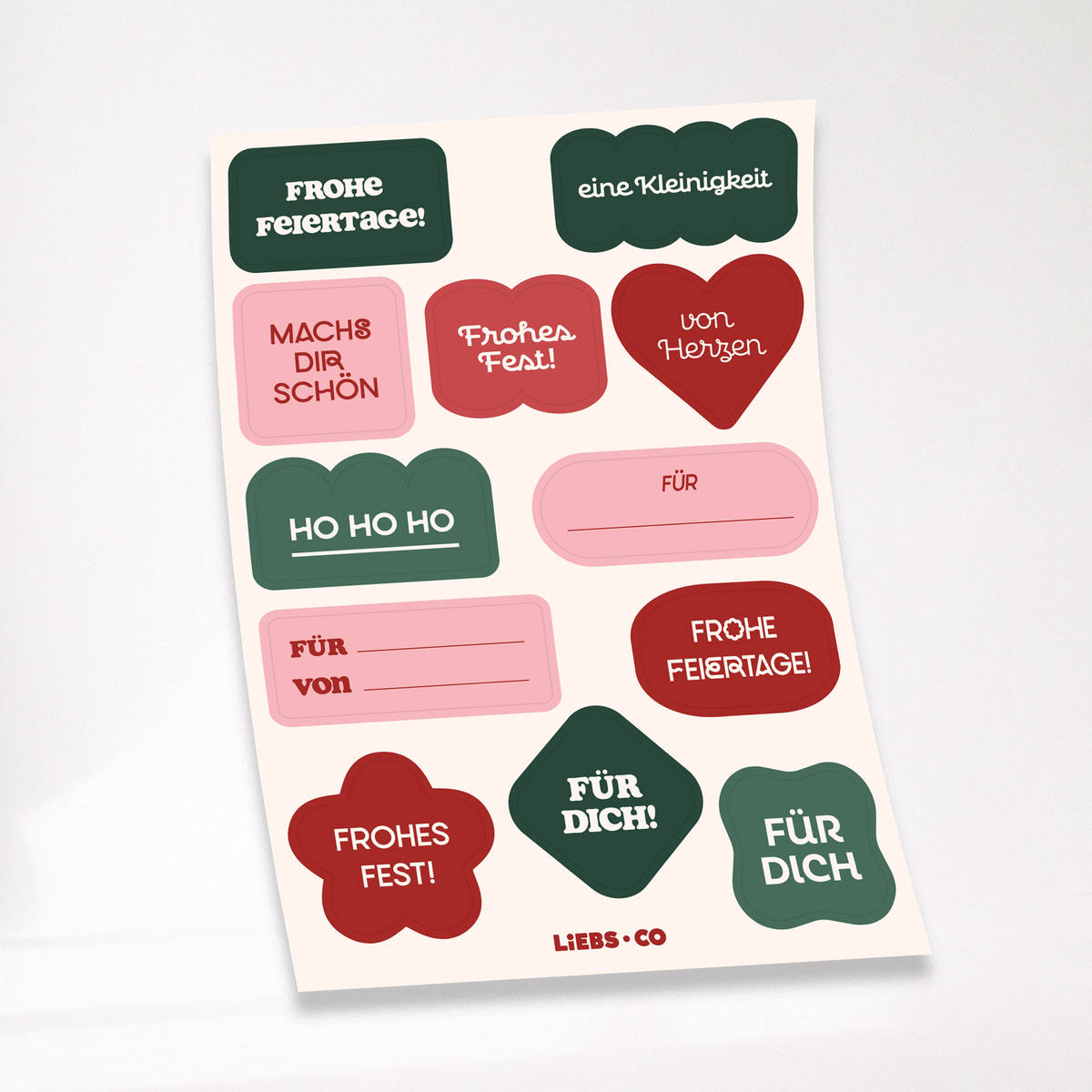 Geschenkaufkleber Stickerset LIEBS.CO