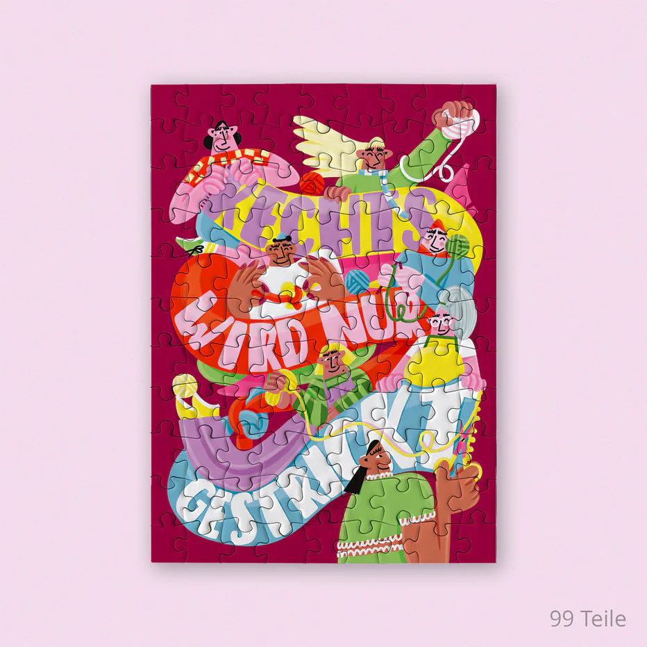 Mini-Puzzle 'Linke Masche / Rechts wird nur gestrickt' Willa Wunst