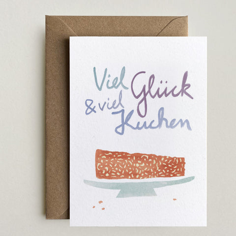 Klappkarte 'Viel Glück und viel Kuchen'