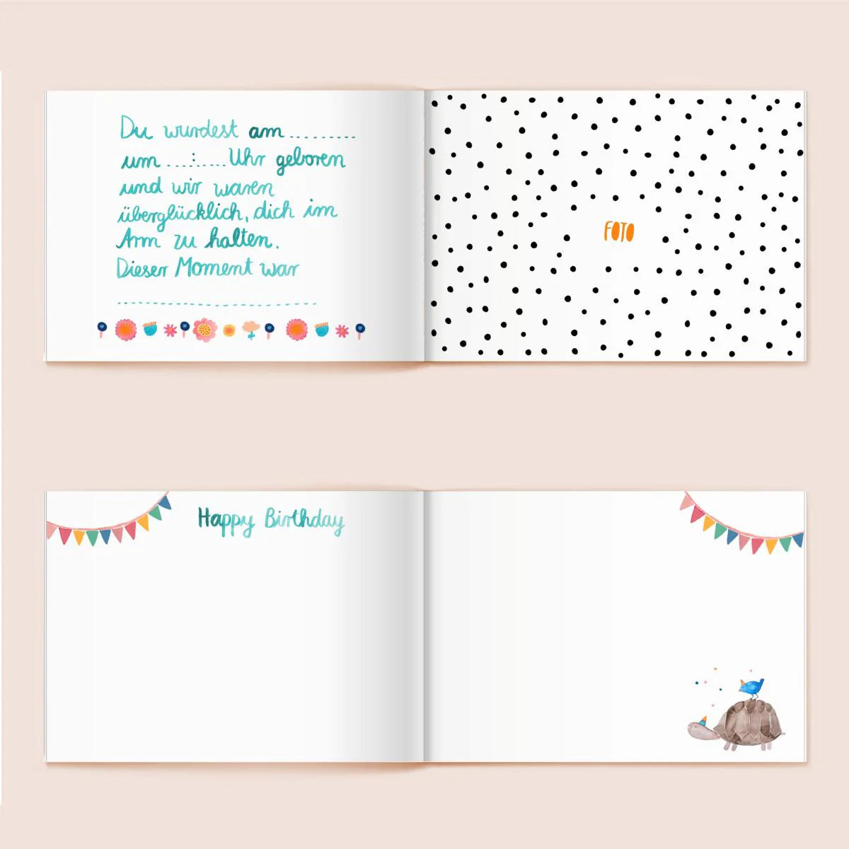 Hardcover Babytagebuch 'Willkommen kleiner Mensch' Frau Ottilie