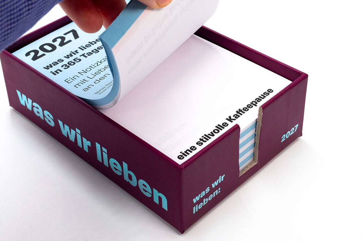 Notizkalender 'was wir lieben: in 365 Tagen' – 2027