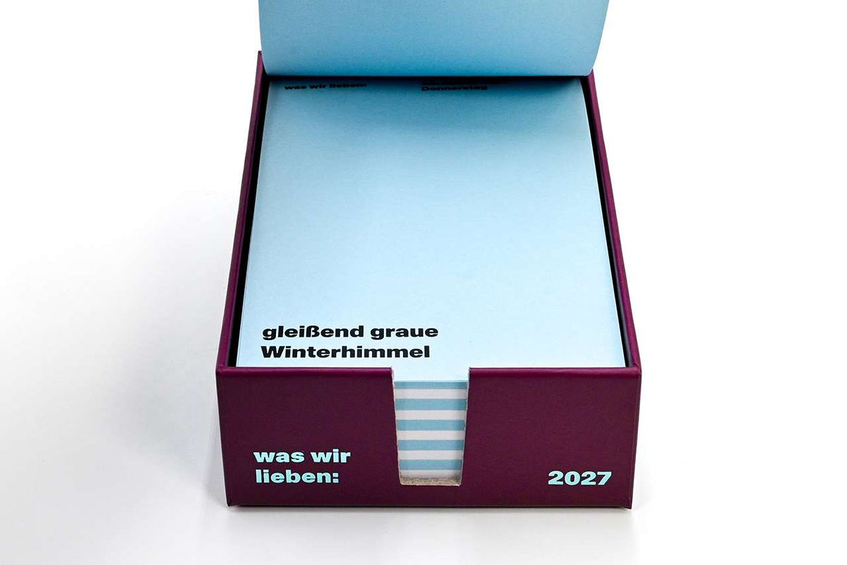 Notizkalender 'was wir lieben: in 365 Tagen' – 2027
