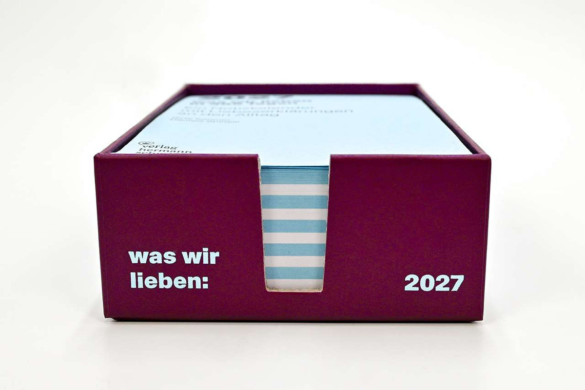 Notizkalender 'was wir lieben: in 365 Tagen' – 2027