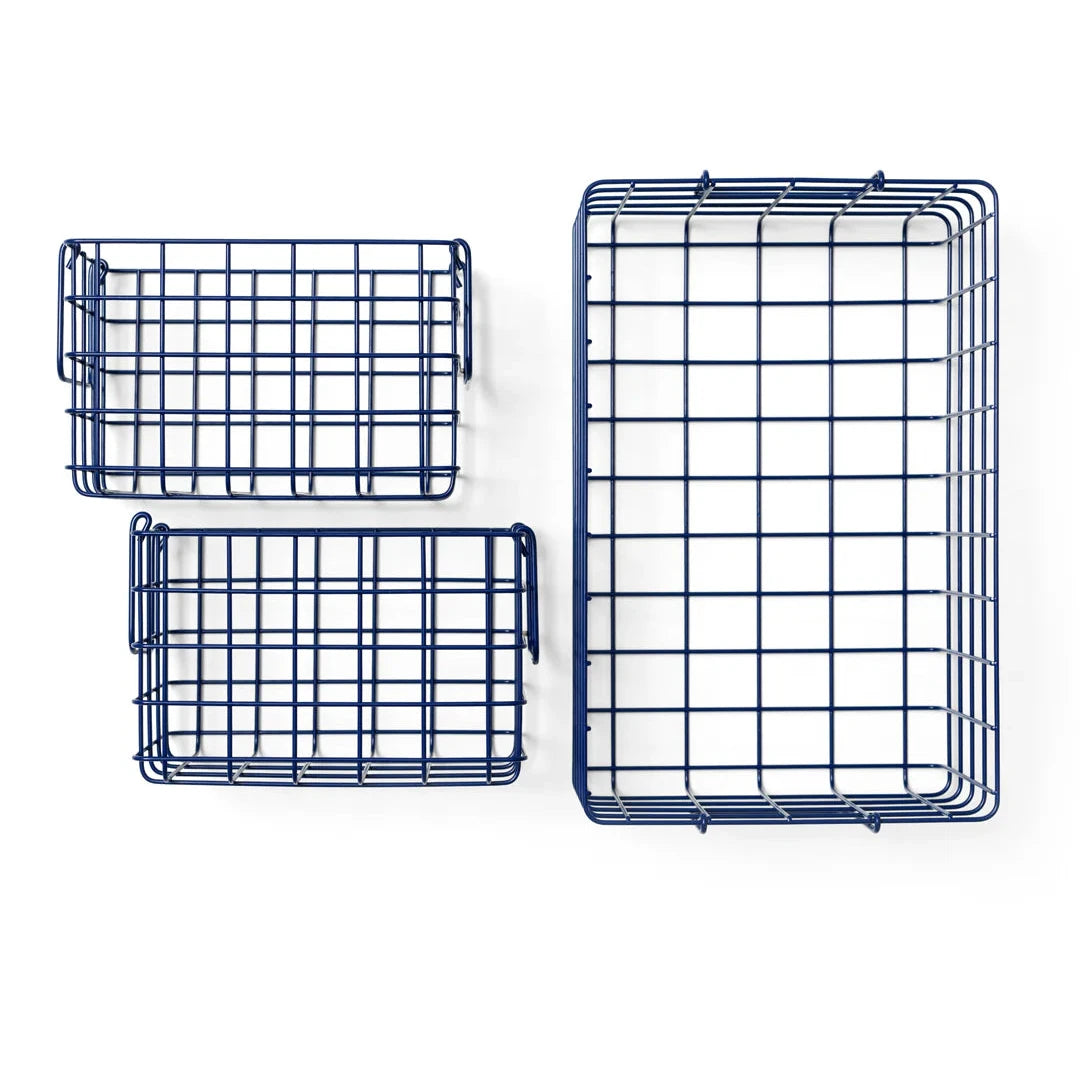 Metallkorb 'The Basket' – navy mustard