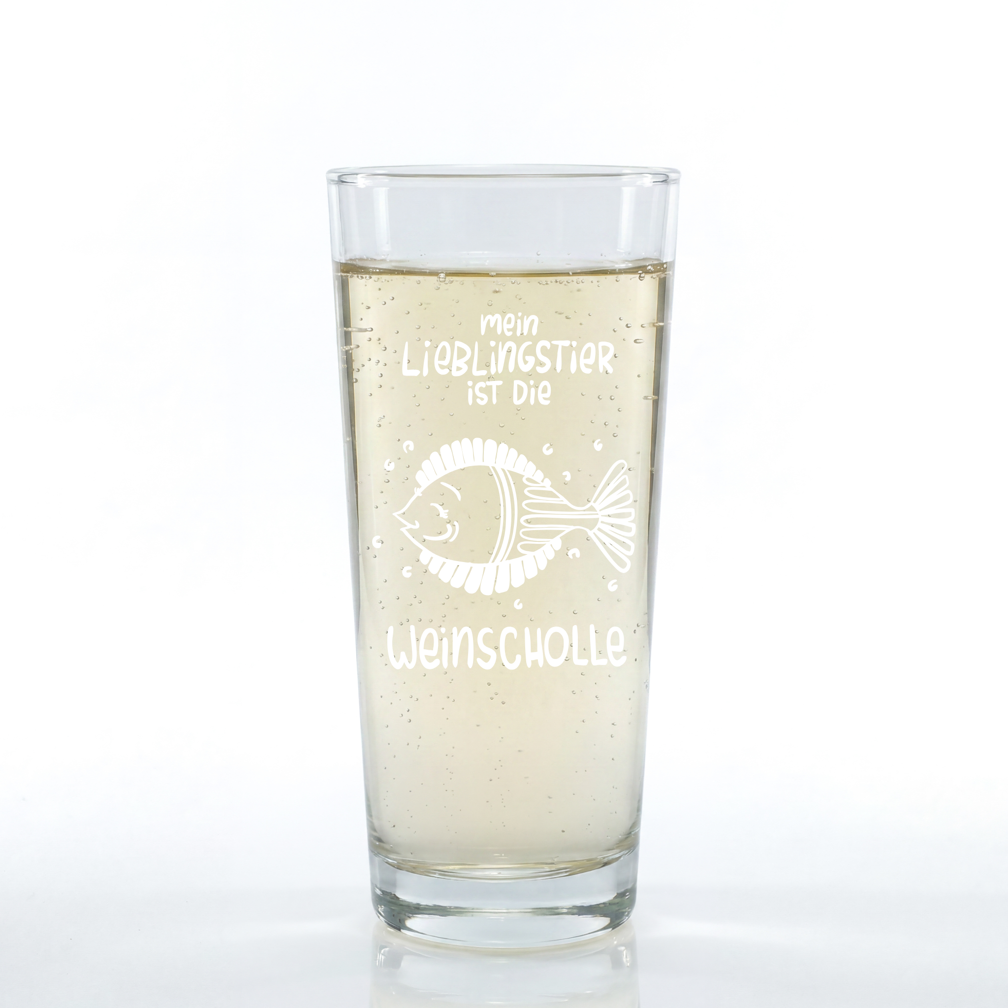 Weinschorle-Glas 'Mein Lieblingstier ist die Weinscholle'