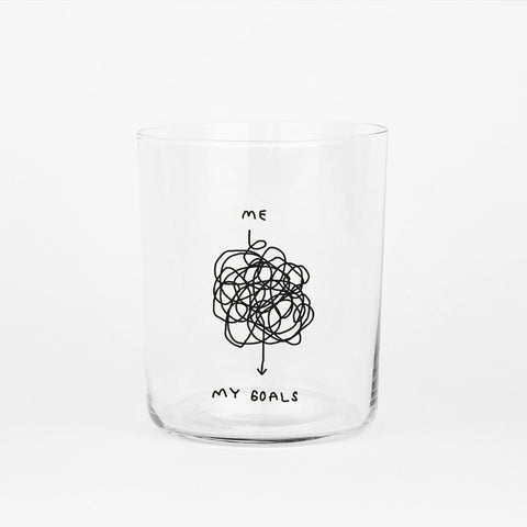Glas 'Me -> My Goals' – 500ml Yahya Studio