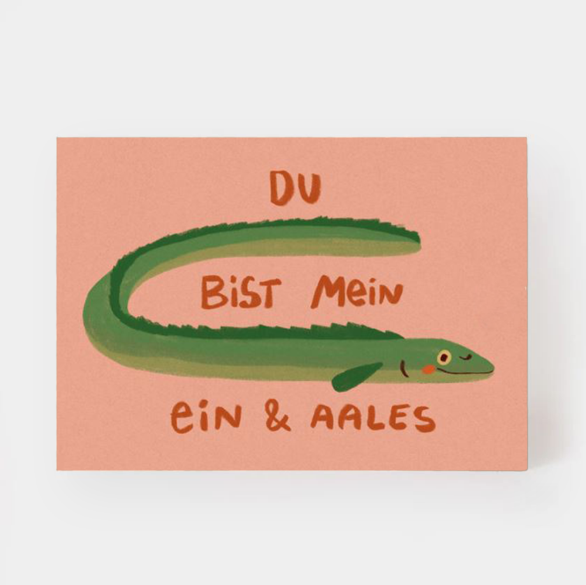 Postkarte 'Du bist mein ein und Aales' Slinga