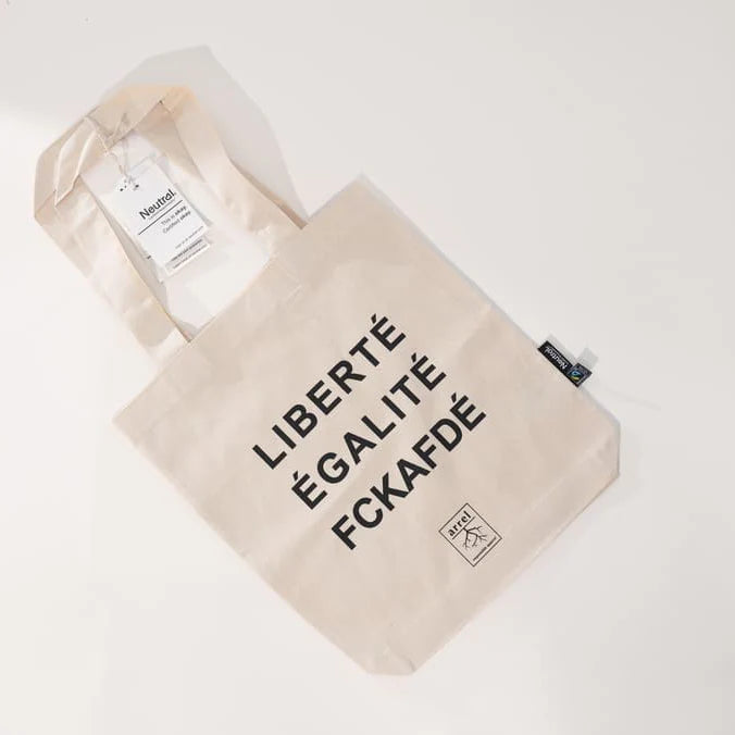 Jutebeutel 'Liberté Egalité FCKAFD' – Natur/Black Arrel