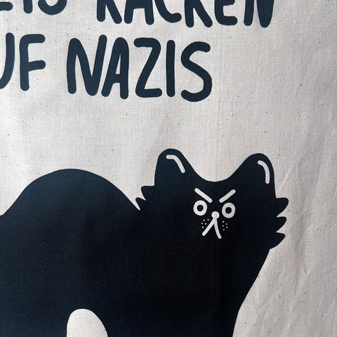 Jutebeutel 'Katzis kacken auf Nazis' - natur Jenne Graßmann