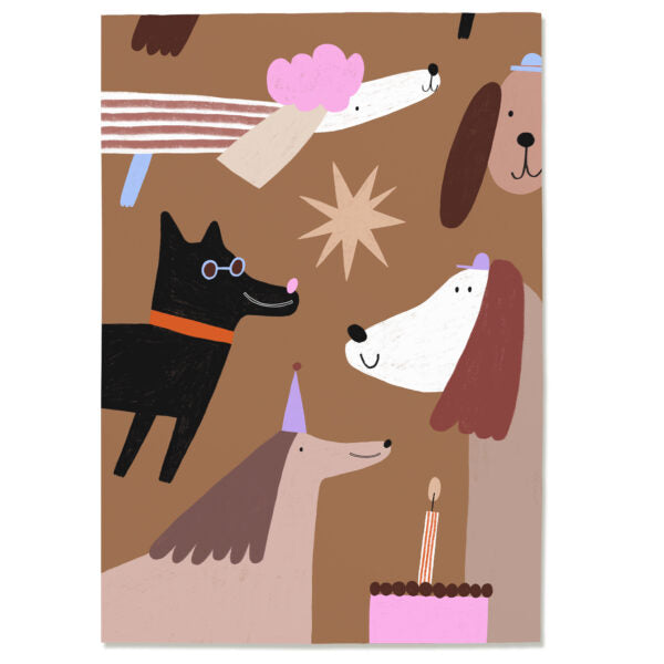 Postkarte 'Geburtstag' – Hunde