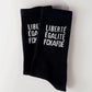 Tennissocken 'Liberté Egalité FCKAFD' – schwarz Arrel