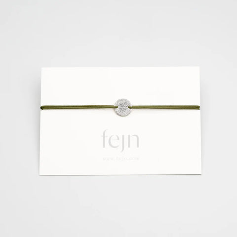 Armband 'Satin Disc' – Silber / green fejn Jewelry