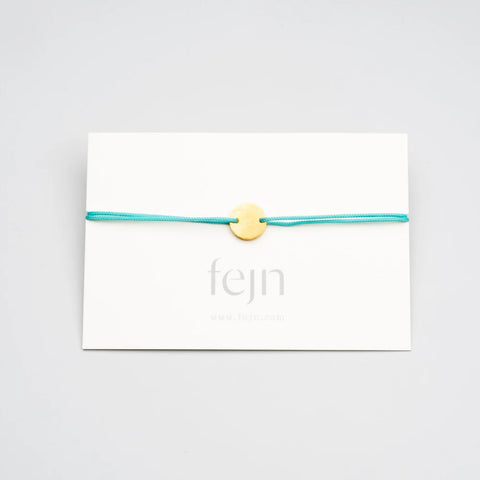 Armband 'Satin Disc' – Gold / turquoise fejn Jewelry