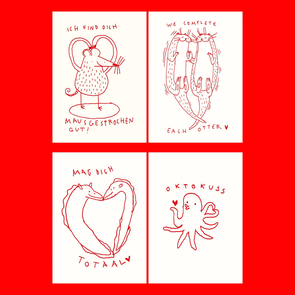 Postkarten-Set '10 tierisch liebe Postkarten' Giani