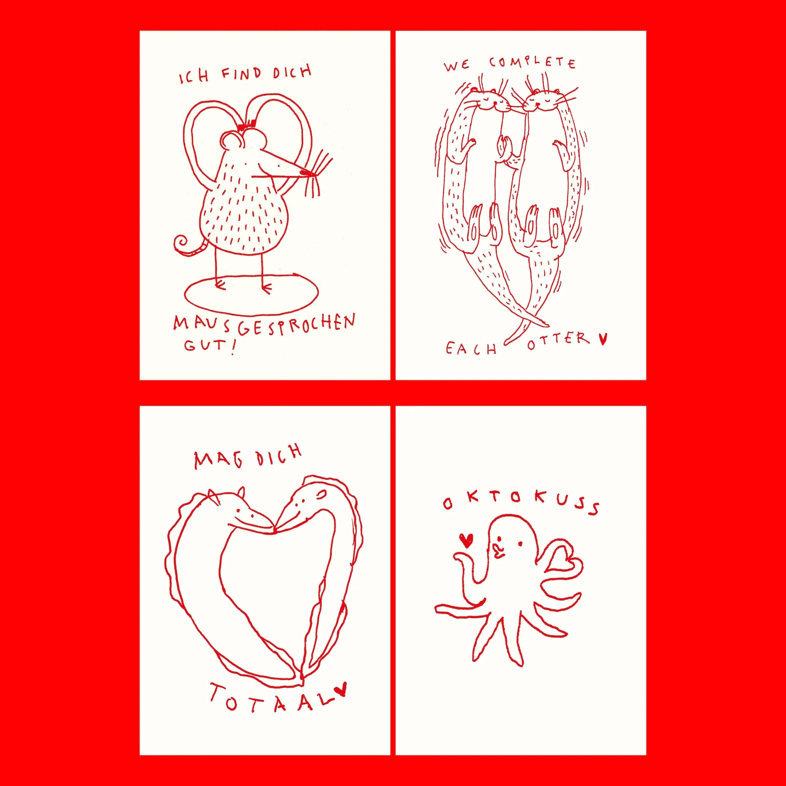 Postkarten-Set '10 tierisch liebe Postkarten' Giani