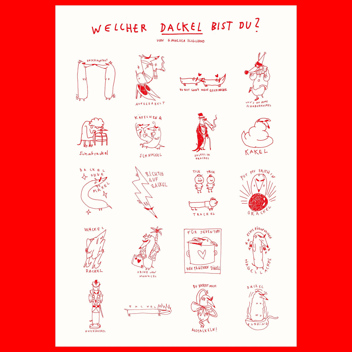 Print DIN A2 'Welcher Dackel bist du?' Giani