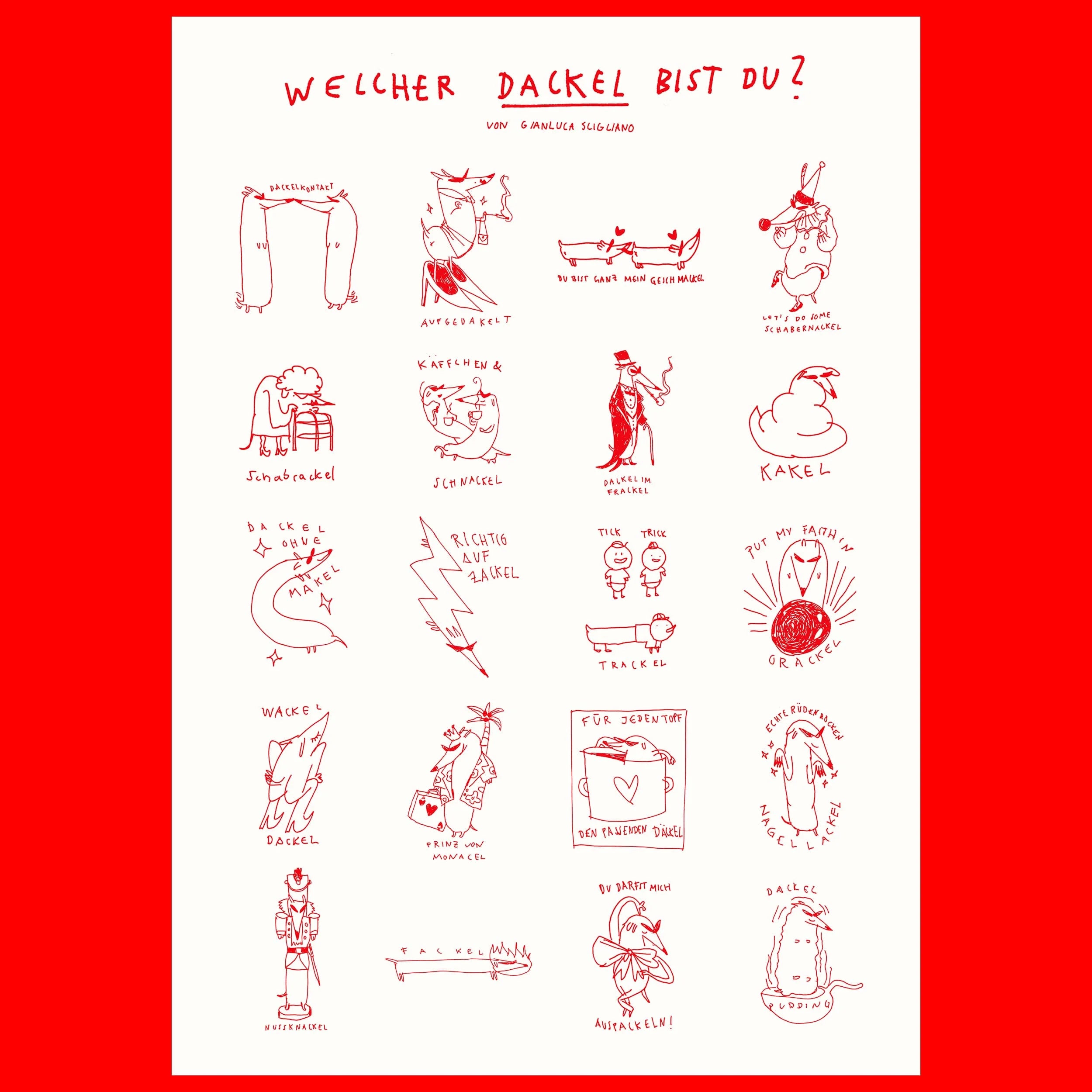 Print DIN A2 'Welcher Dackel bist du?' Giani