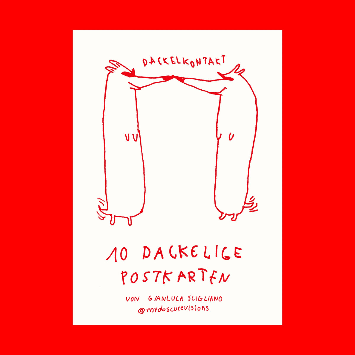 Postkarten-Set '10 dackelige Postkarten' Giani