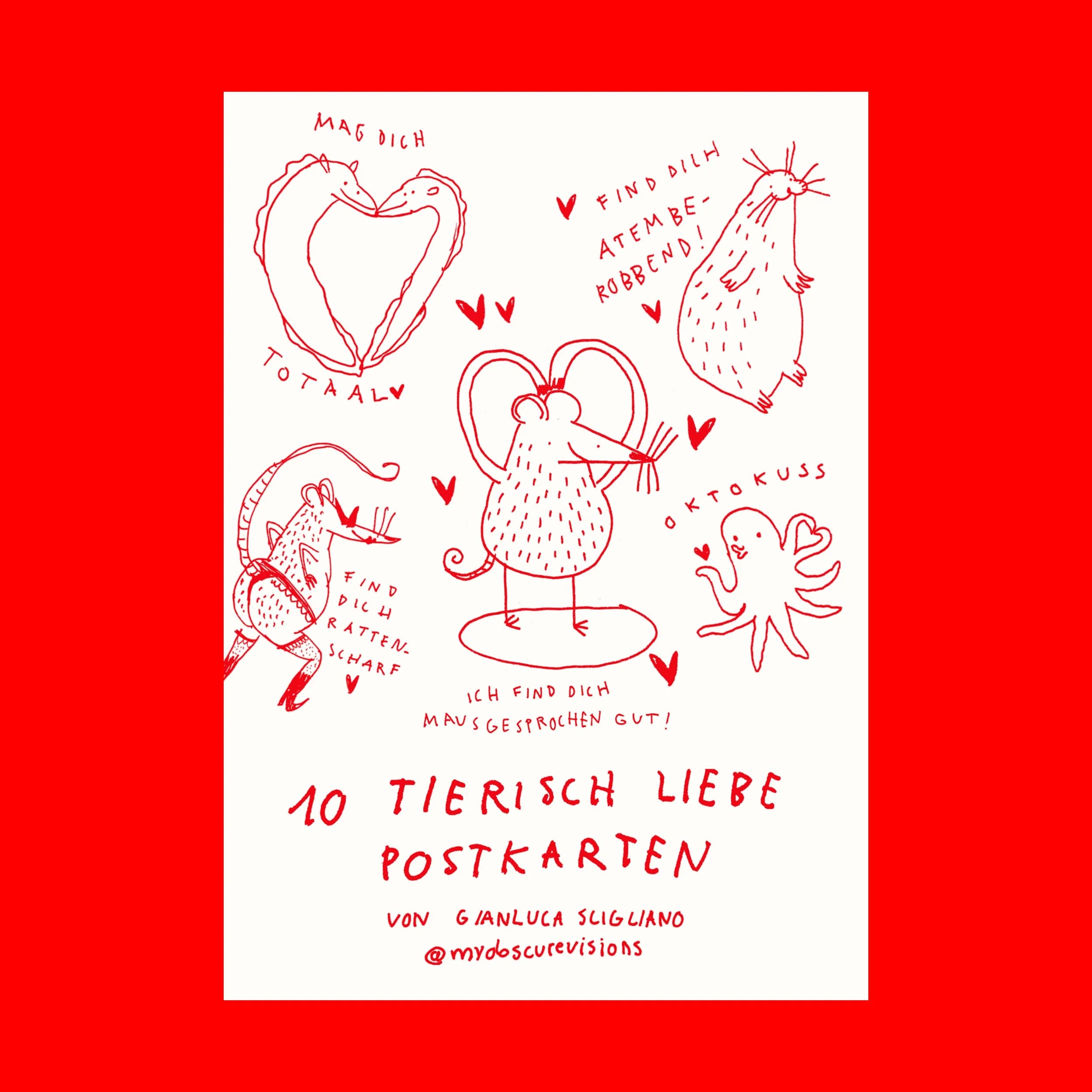 Postkarten-Set '10 tierisch liebe Postkarten' Giani