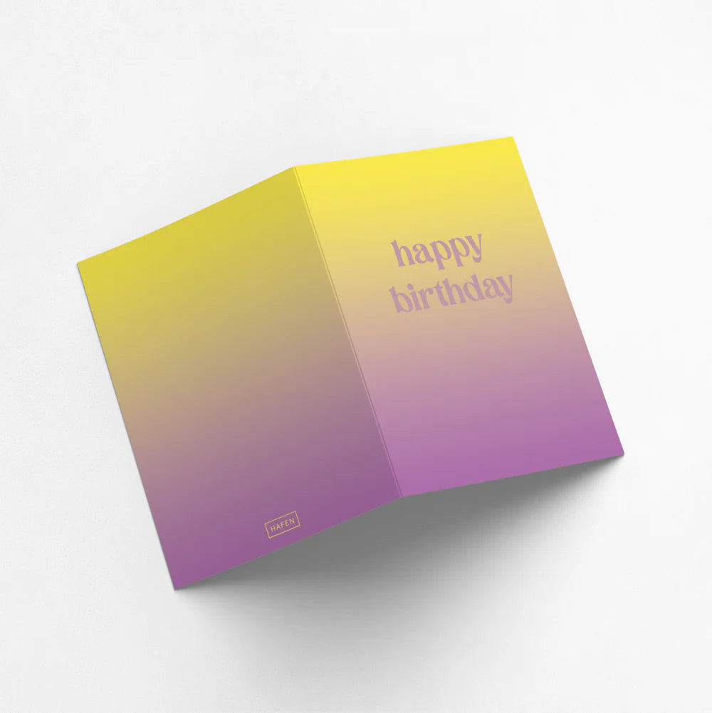 Klappkarte 'Happy Birthday' – Verlauf hafen