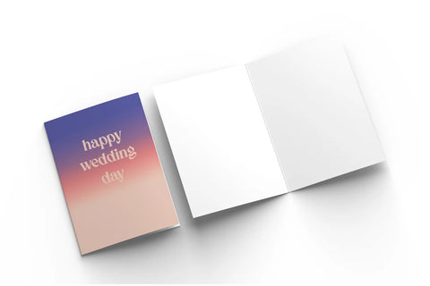 Klappkarte 'Happy Wedding Day' – Verlauf hafen