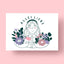 Postkarte 'Alles Liebe' – Frau mit Blumen Notietzblock