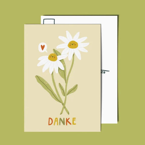 Postkarte 'Danke' – Blume
