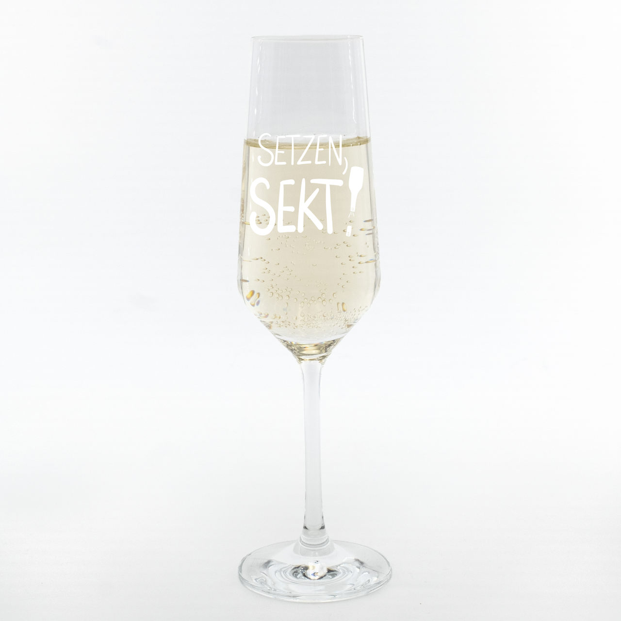 Sektglas 'Setzen, Sekt'