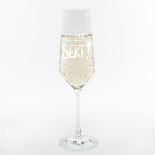Sektglas 'Setzen, Sekt' –