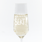 Sektglas 'Setzen, Sekt' pinke distel