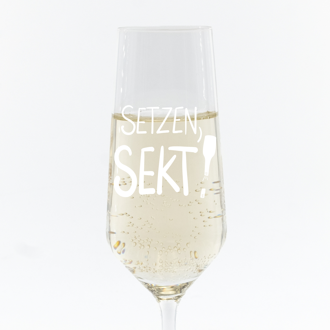 Sektglas 'Setzen, Sekt'