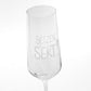 Sektglas 'Setzen, Sekt' pinke distel