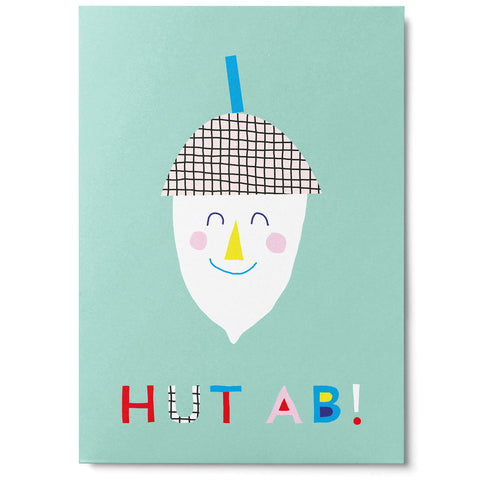 Postkarte 'Hut ab' – Haselnuss Unter Pinien
