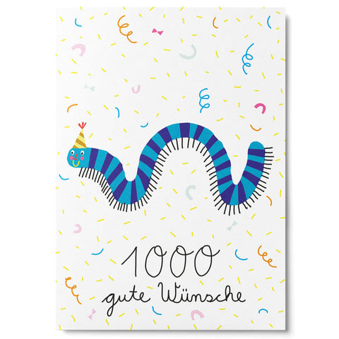 Postkarte '1000 gute Wünsche' – Tausendfüßer Unter Pinien