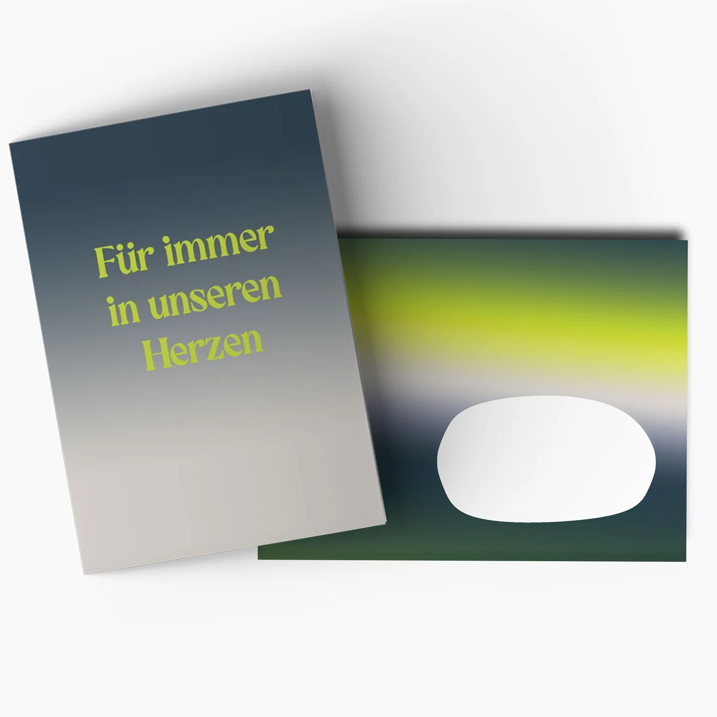 Klappkarte 'Für immer in unseren Herzen' – Verlauf hafen