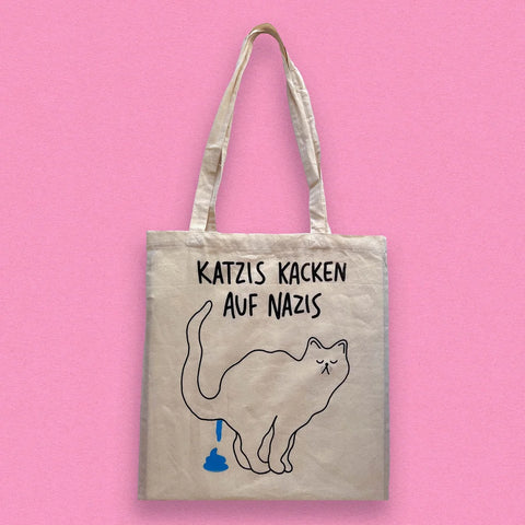 Jutebeutel 'Katzis kacken auf Nazis' - natur Jenne Graßmann
