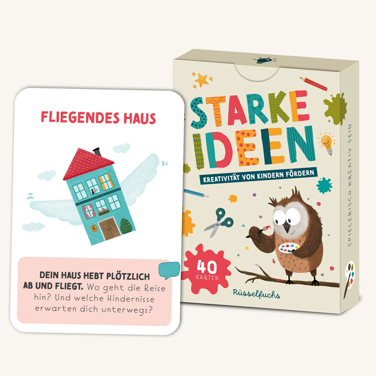 Kreativitätskarten für Kinder 'Starke Ideen' Rüsselfuchs