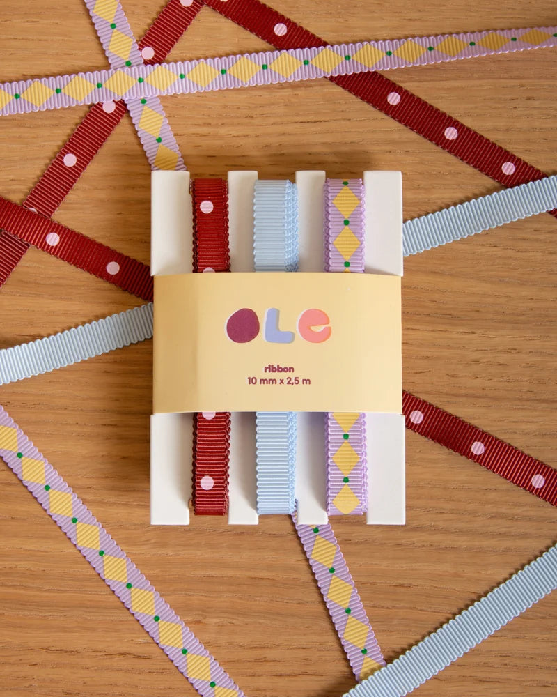 Geschenkband 'Punkte / Einfarbig / Raute' Kado Design