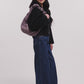 Moon Bag Ruffle 'Cat Shark Leaf Sheep' – Monochrome Edition