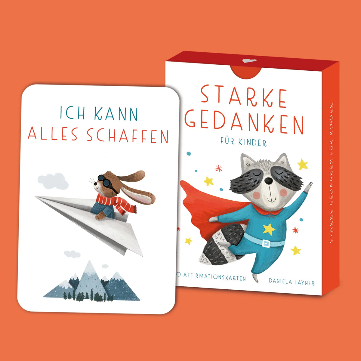 Affirmationskarten für Kinder 'Starke Gedanken' Rüsselfuchs