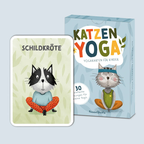 Aktivitätskarten für Kinder 'Katzen Yoga' Rüsselfuchs