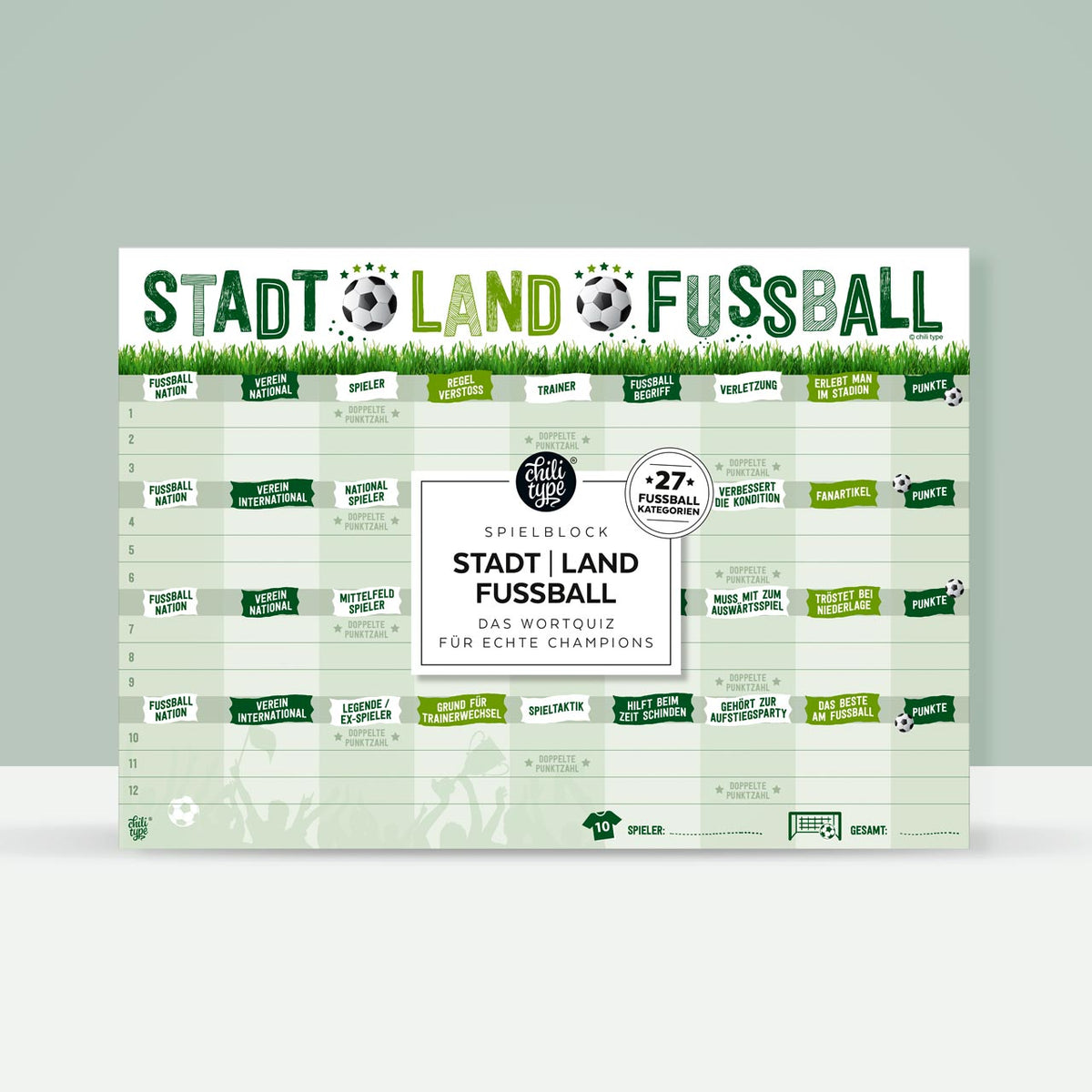 Spielblock 'Stadt Land Fußball' Chili Type
