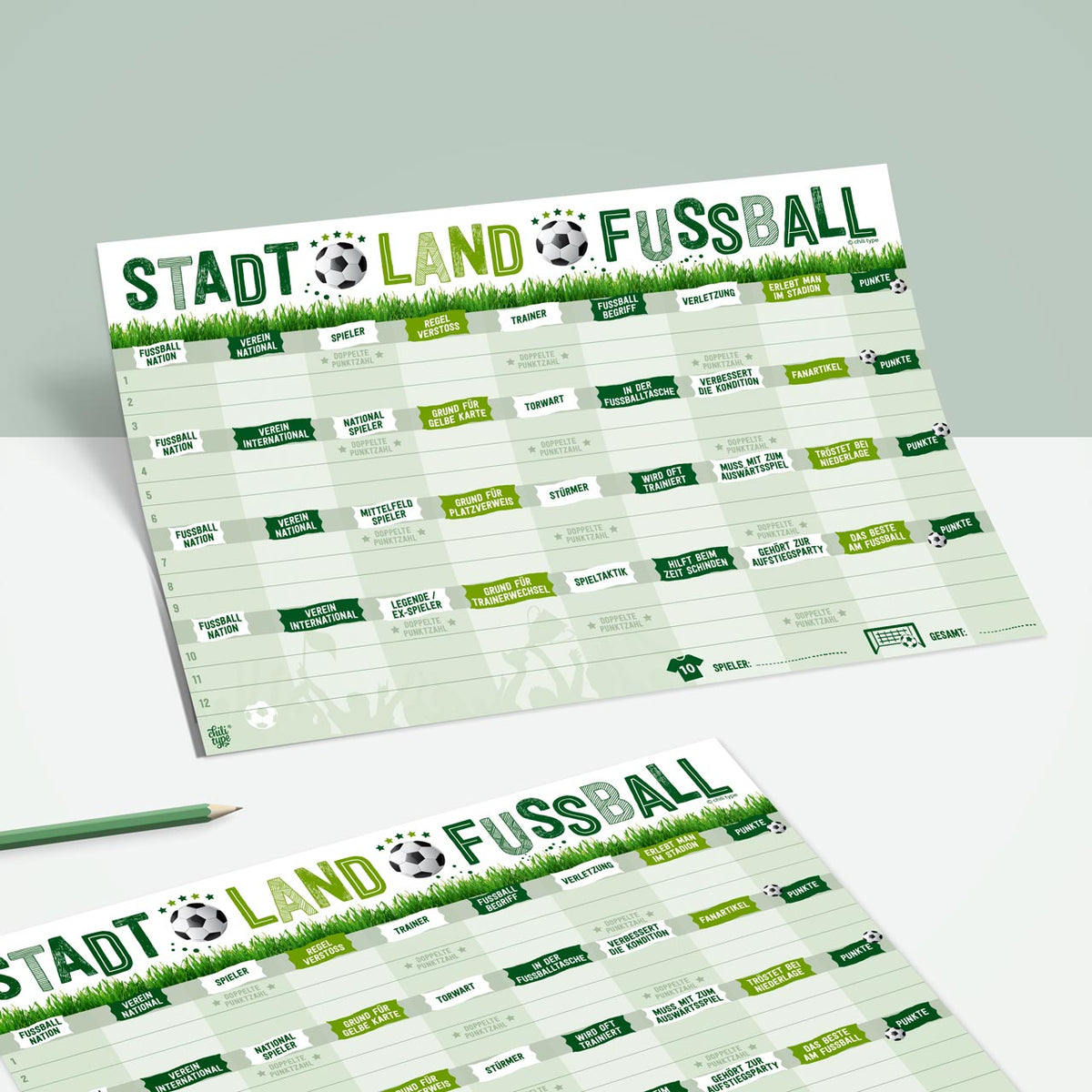 Spielblock 'Stadt Land Fußball' Chili Type