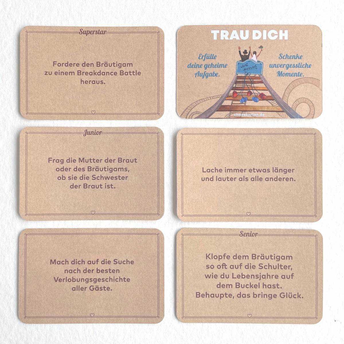 Hochzeitsspiel 'Trau dich' Chaoskarten