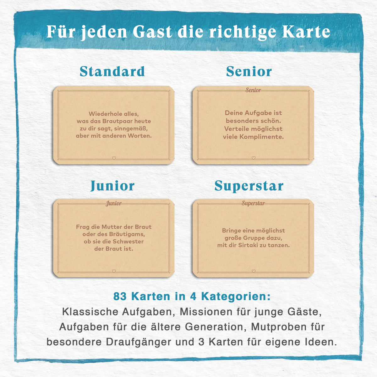 Hochzeitsspiel 'Trau dich' Chaoskarten
