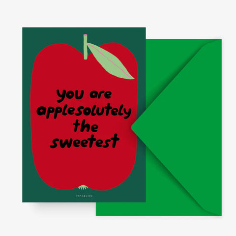 Postkarte 'You are applesolutely the sweetest' – Apfel