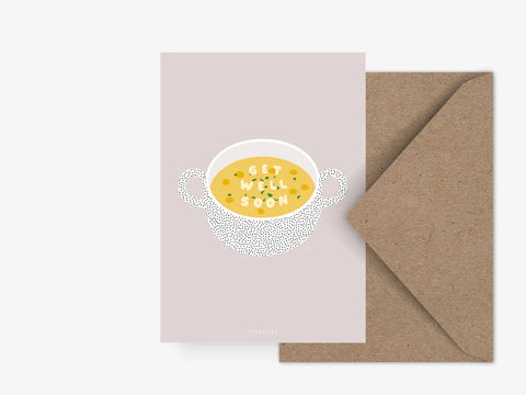 Postkarte 'Get well soon'
