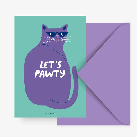 Postkarte 'Let's Pawty' – Katze typealive
