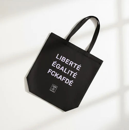 Jutebeutel 'Liberté Egalité FCKAFD' – Black/Purple Arrel